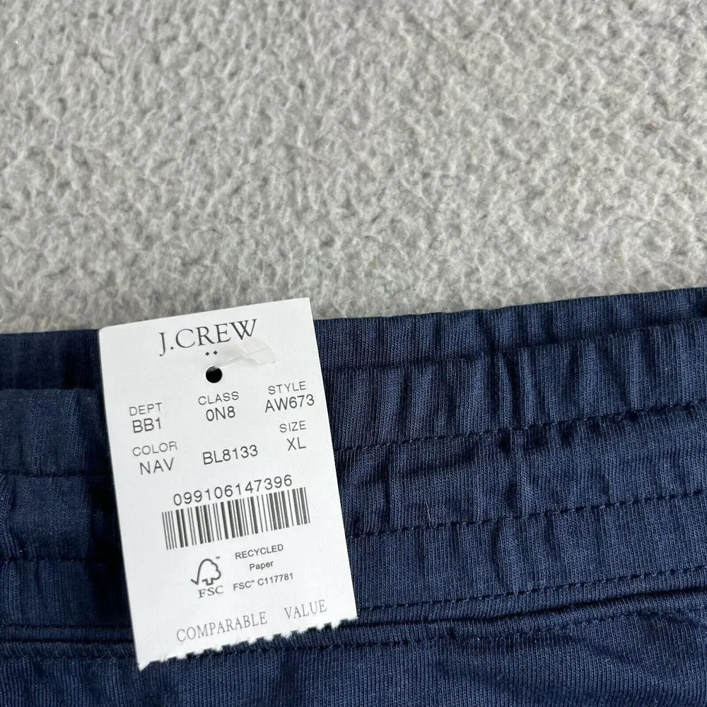 NEW J. Crew Shorts Mens Extra Large Blue Chino‎ Sweat Drawstring Stretch Waist